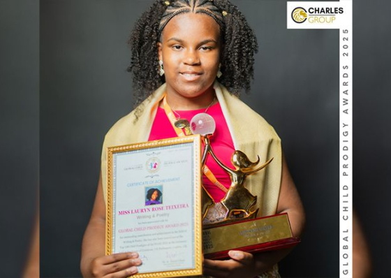 Lauryn Teixeira homenageada no Parlamento brit&acirc;nico como uma das 100 Crian&ccedil;as Prod&iacute;gio do Mundo