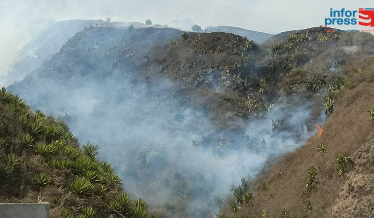 Incêndio de grandes proporções em Campanas de Baixo, ilha do Fogo