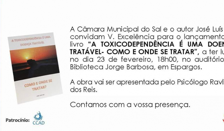 Livro sobre toxicodependência de José Luís Vaz apresentado no Sal