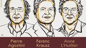 Nobel de F&iacute;sica atribu&iacute;do a Pierre Agostini, Ferenc Krausz e a Anne L&rsquo;Huillier