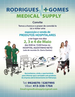 Exposição e venda de produtos hospitalares de 2 a 4 de Maio no HAN